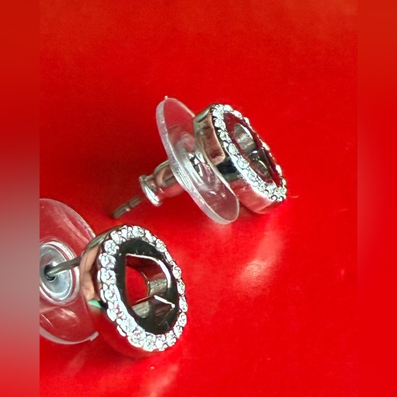 Kate Spade Silver and Crystal Spade Earrings - Picture 6 of 8